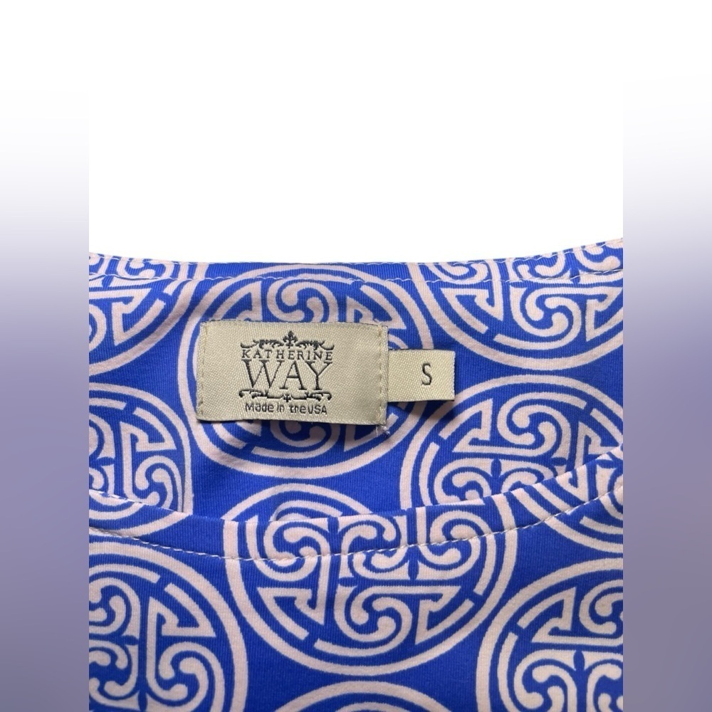 Katherine Way Golf Resort Performance Dress Blue White Small - Picture 5 of 6